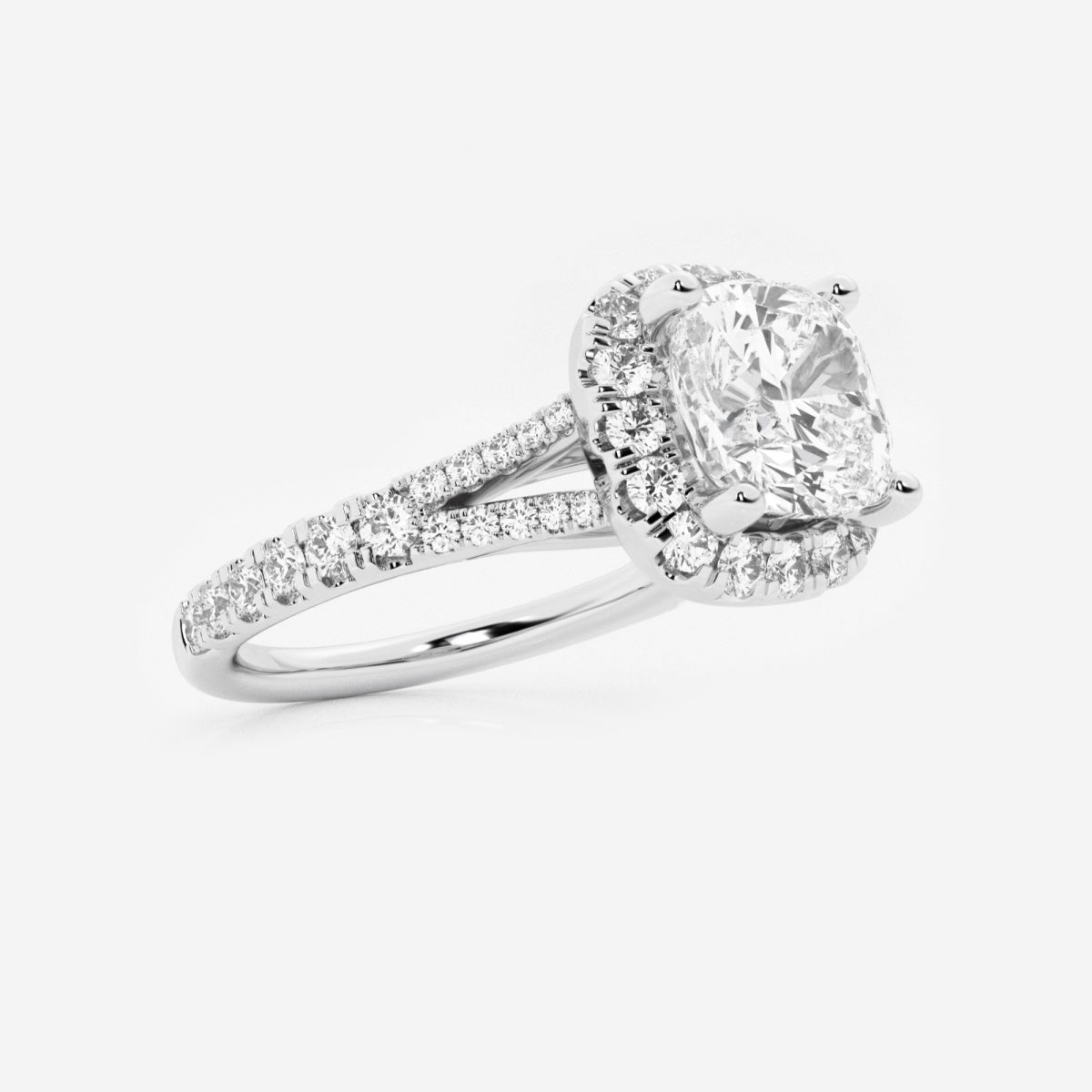 Sophia - Split Shank Halo Engagement Ring