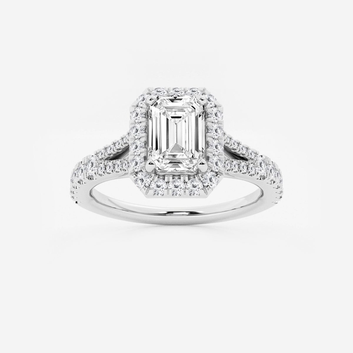 Sophia - Split Shank Halo Engagement Ring