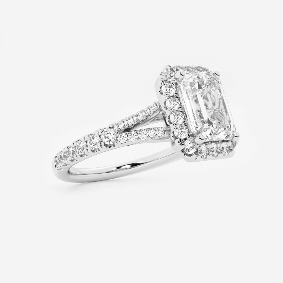 Sophia - Split Shank Halo Engagement Ring