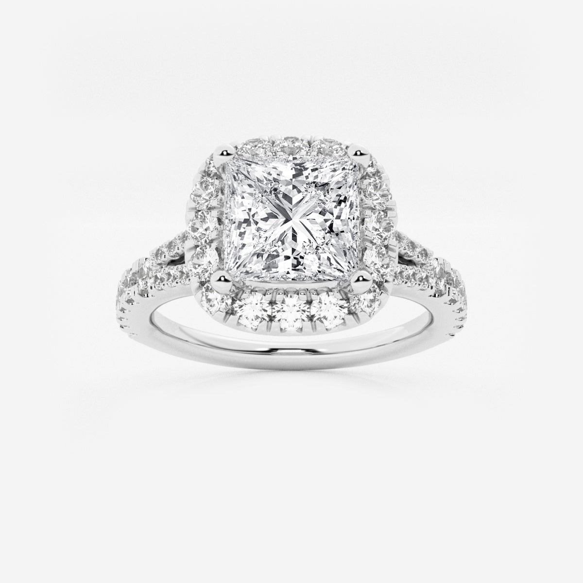 Sophia - Split Shank Halo Engagement Ring