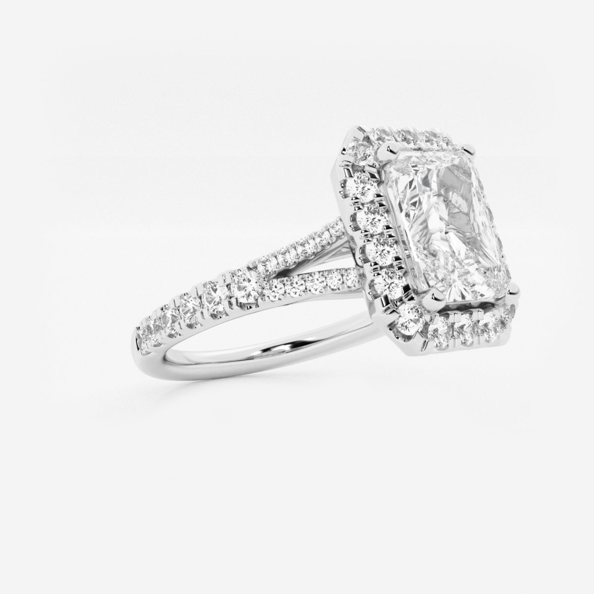 Sophia - Split Shank Halo Engagement Ring