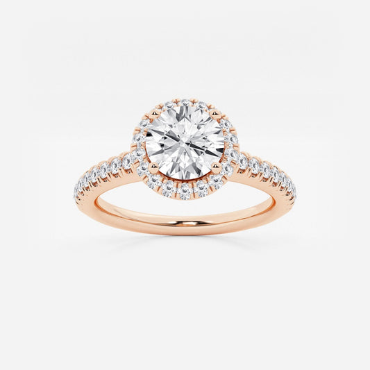 Stella - V-Prong Halo Engagement Ring