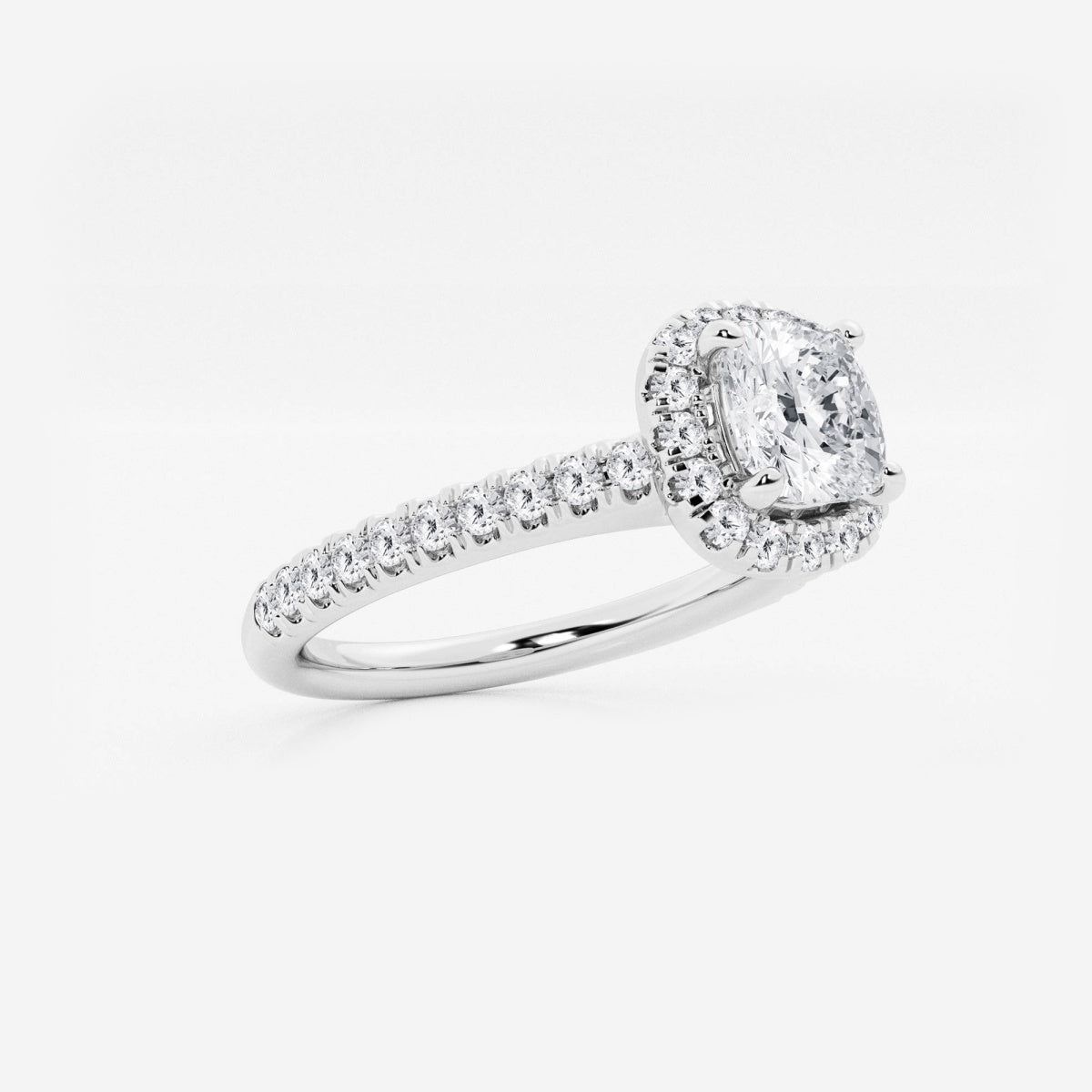 Stella - V-Prong Halo Engagement Ring