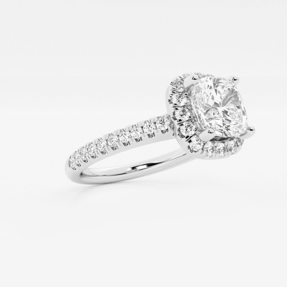 Stella - V-Prong Halo Engagement Ring