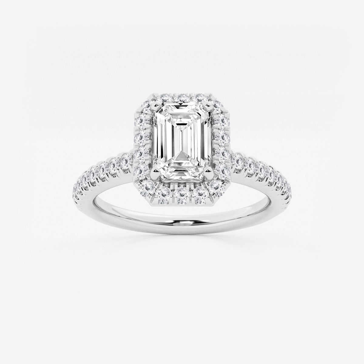 Stella - V-Prong Halo Engagement Ring