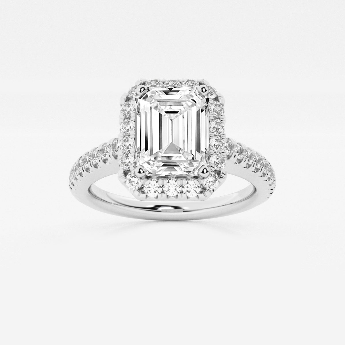 Stella - V-Prong Halo Engagement Ring