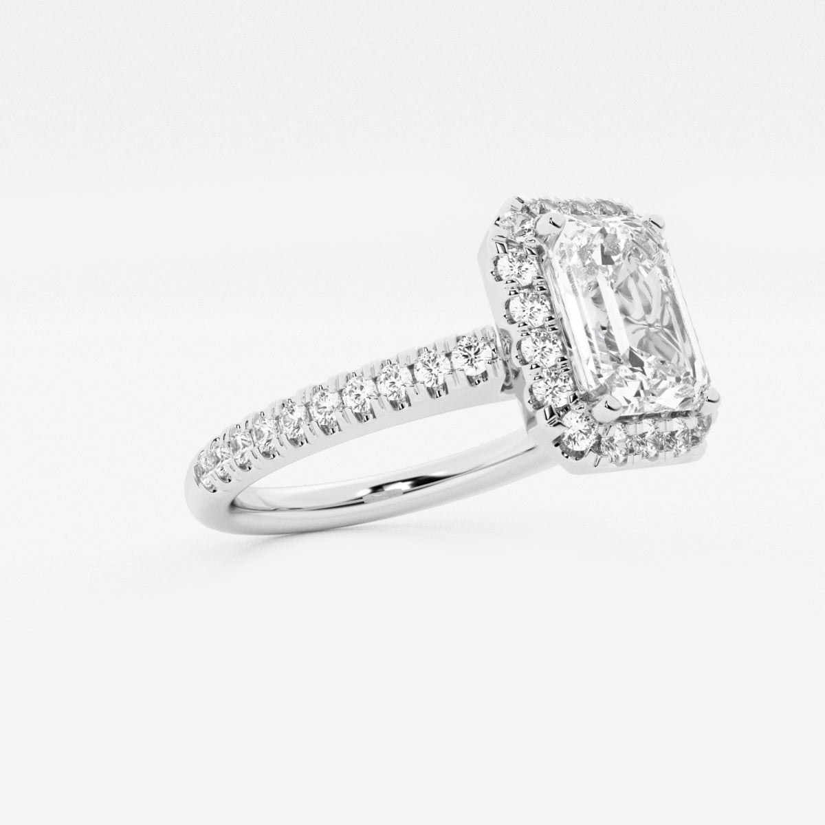 Stella - V-Prong Halo Engagement Ring