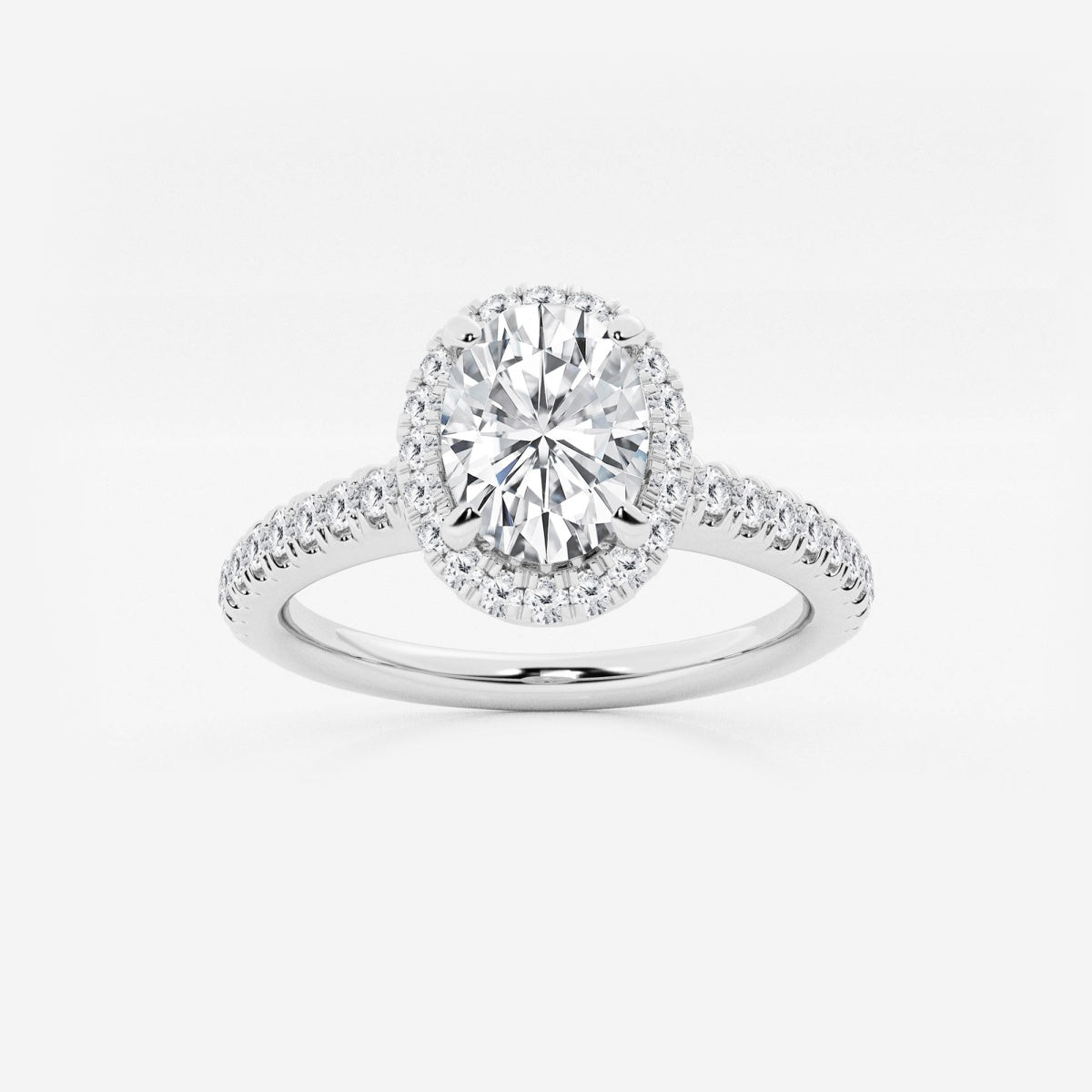 Stella - V-Prong Halo Engagement Ring