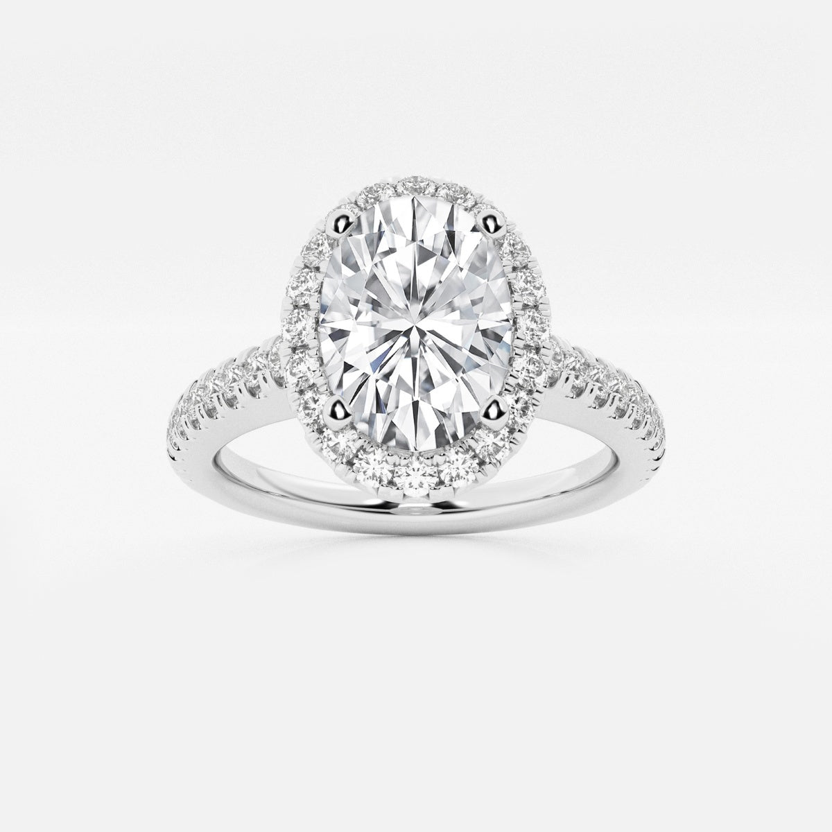 Stella - V-Prong Halo Engagement Ring