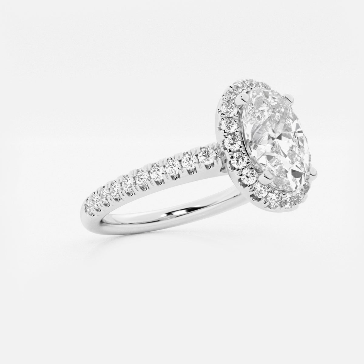 Stella - V-Prong Halo Engagement Ring