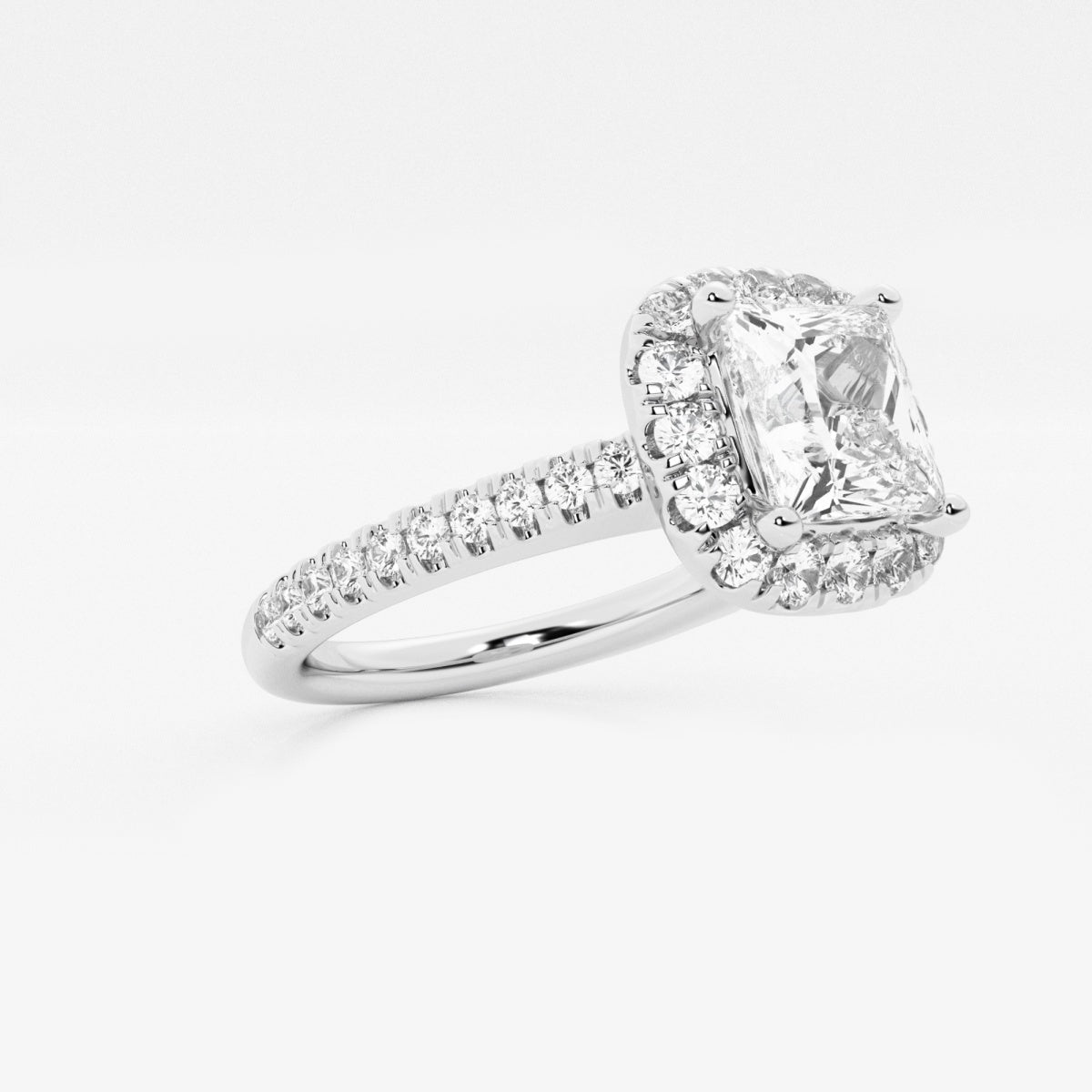 Stella - V-Prong Halo Engagement Ring