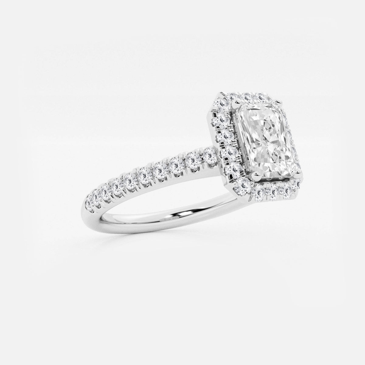 Stella - V-Prong Halo Engagement Ring