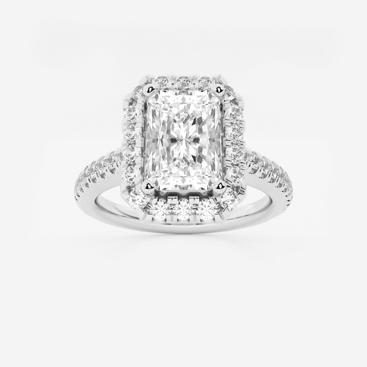 Stella - V-Prong Halo Engagement Ring