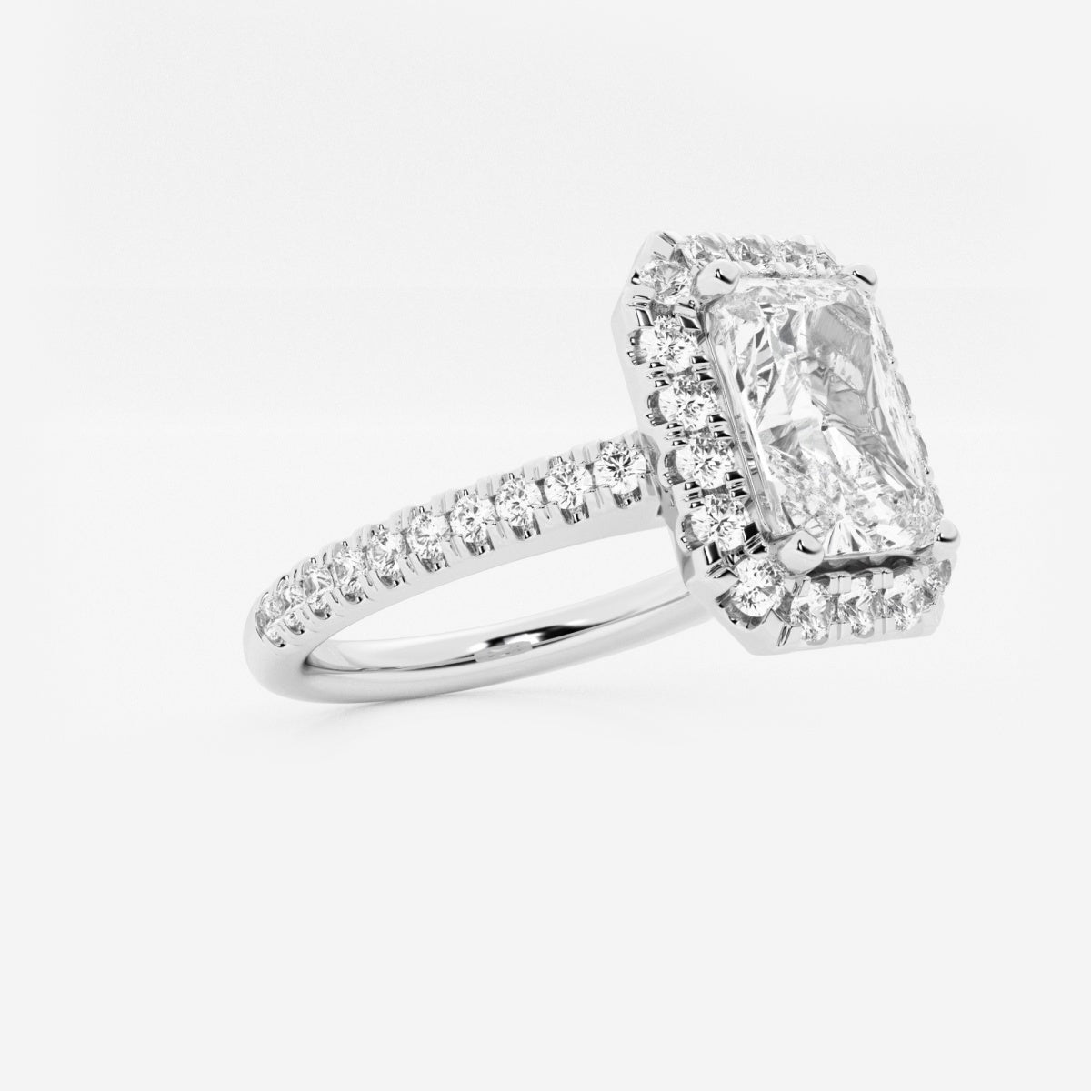 Stella - V-Prong Halo Engagement Ring