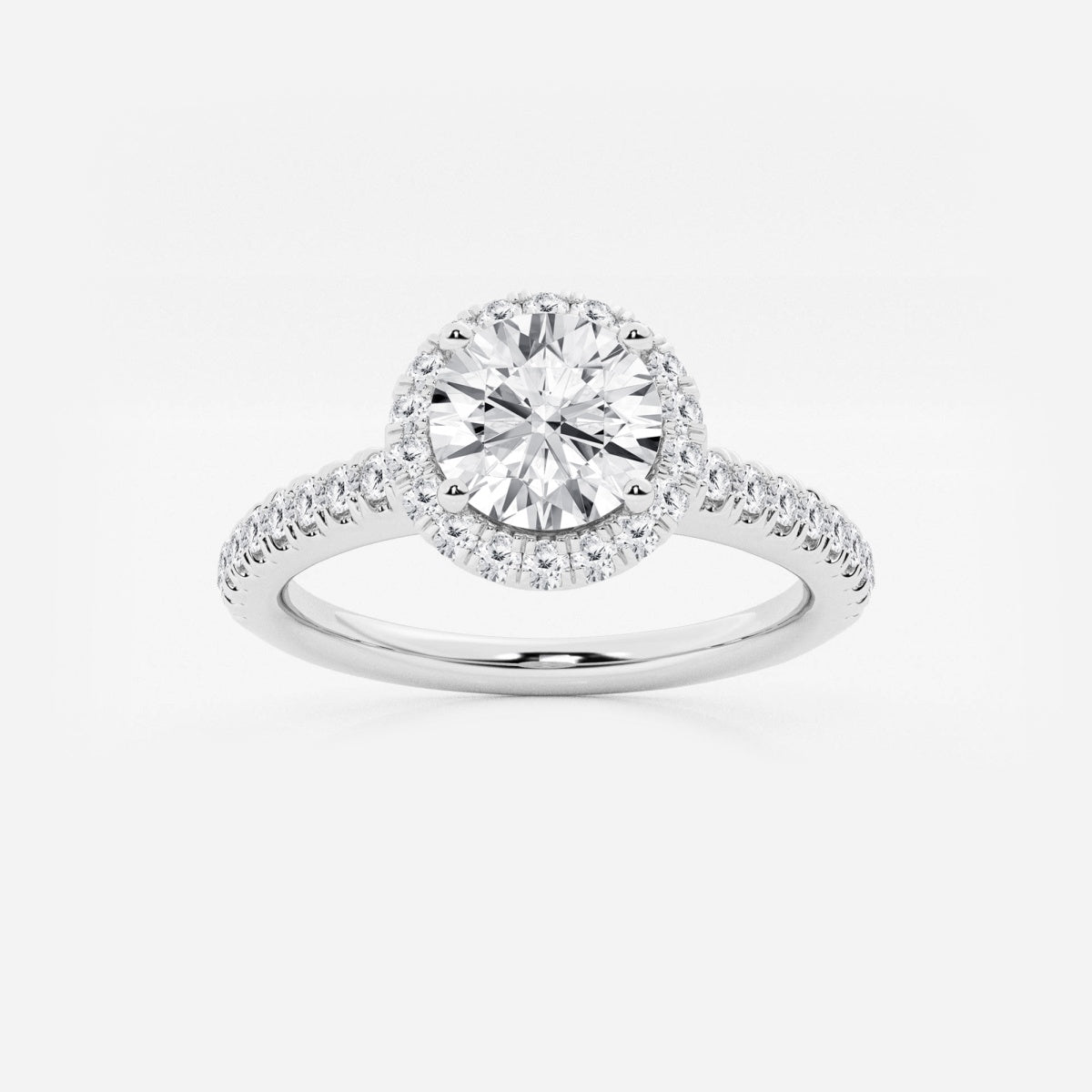 Stella - V-Prong Halo Engagement Ring