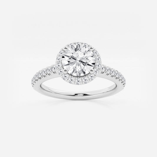 Stella - V-Prong Halo Engagement Ring