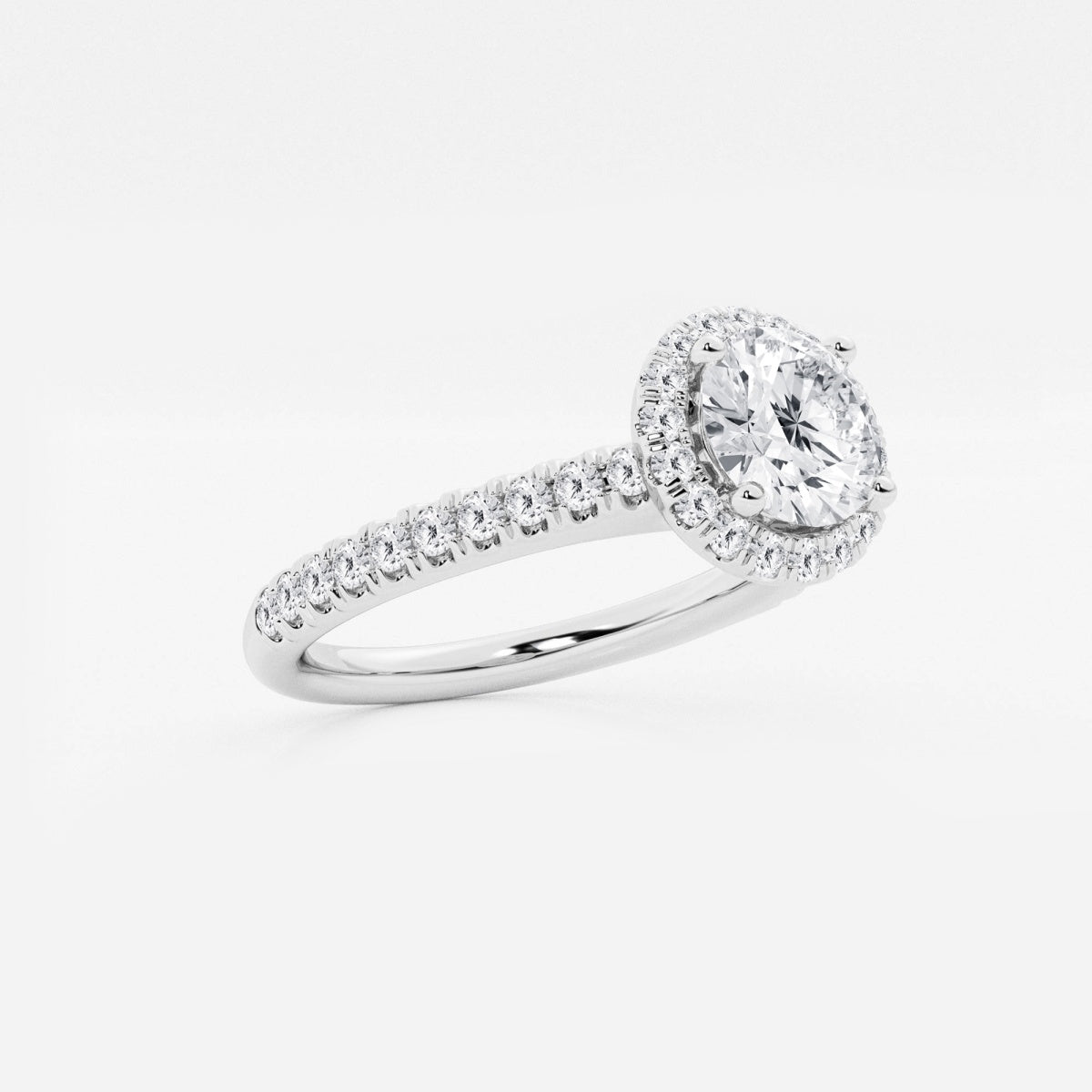 Stella - V-Prong Halo Engagement Ring