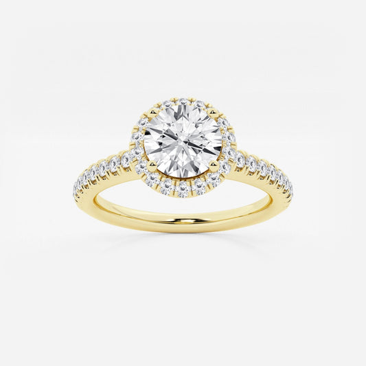 Stella - V-Prong Halo Engagement Ring