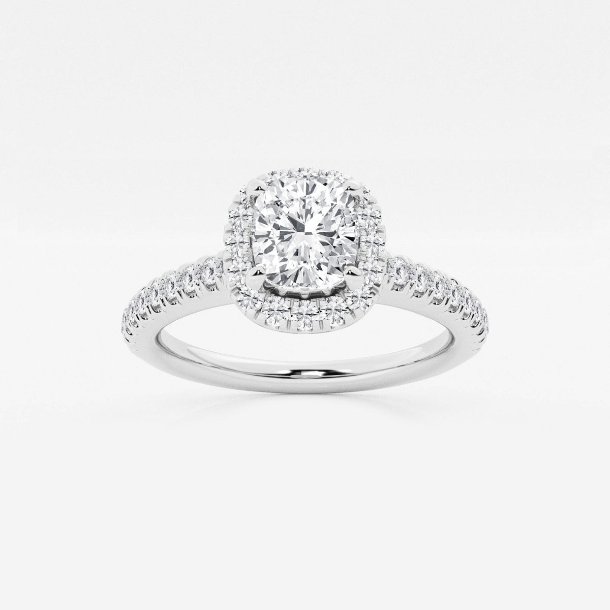 Stella - V-Prong Halo Engagement Ring