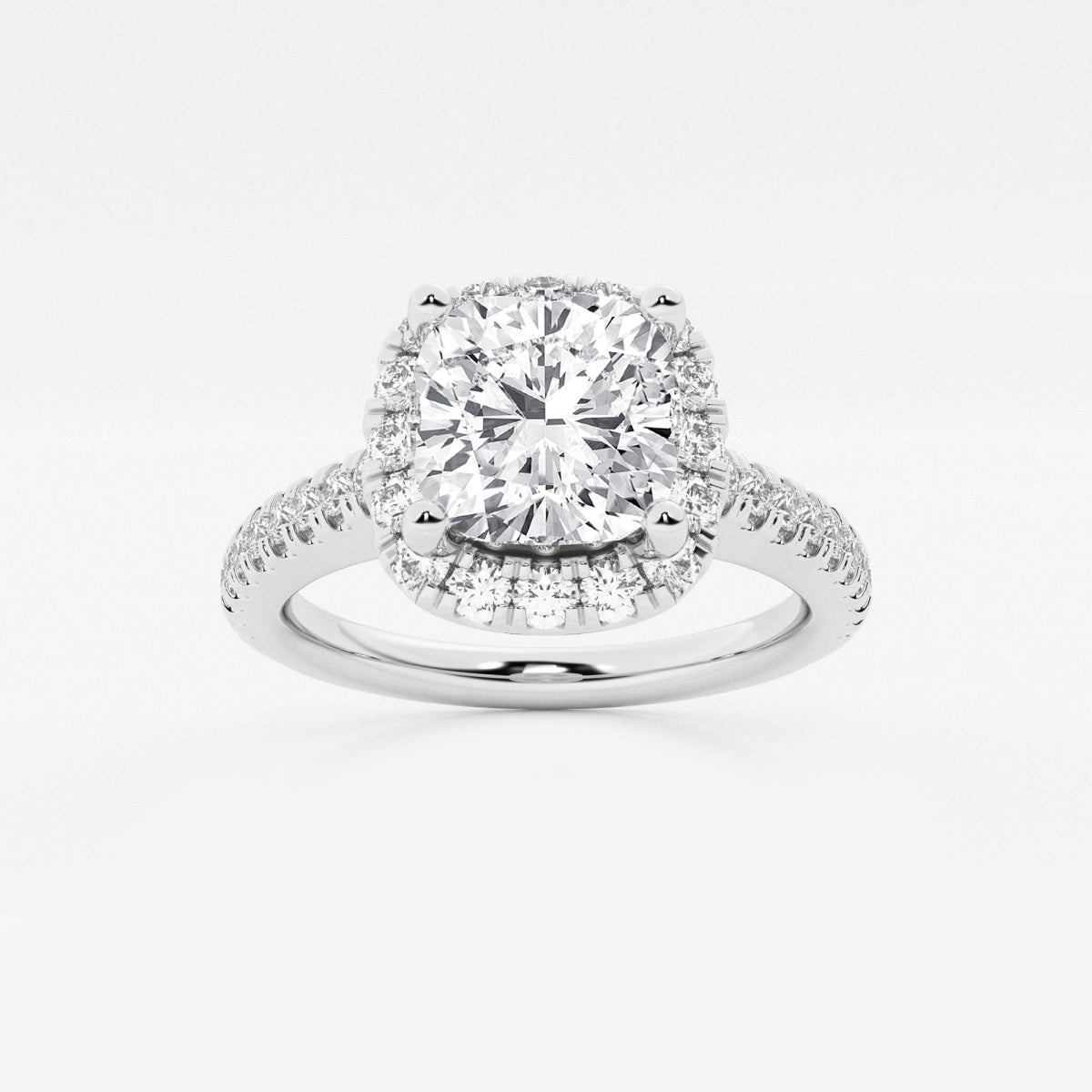 Stella - V-Prong Halo Engagement Ring