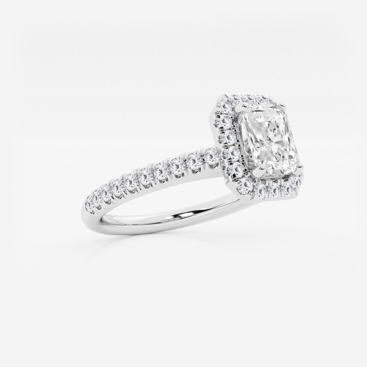 Stella - V-Prong Halo Engagement Ring