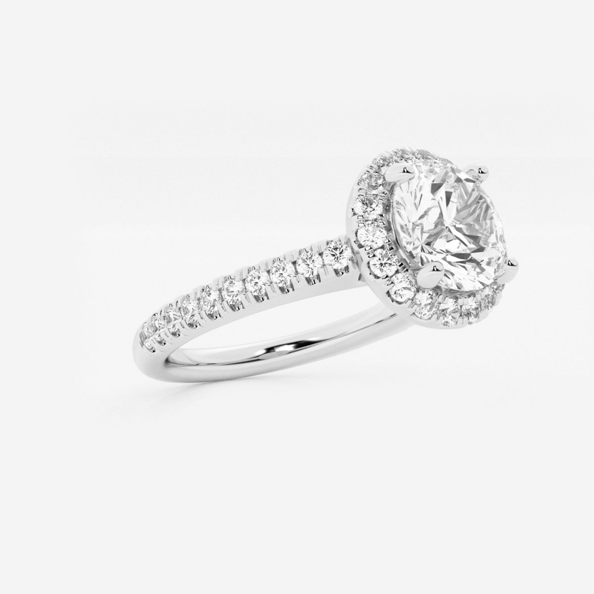 Stella - V-Prong Halo Engagement Ring