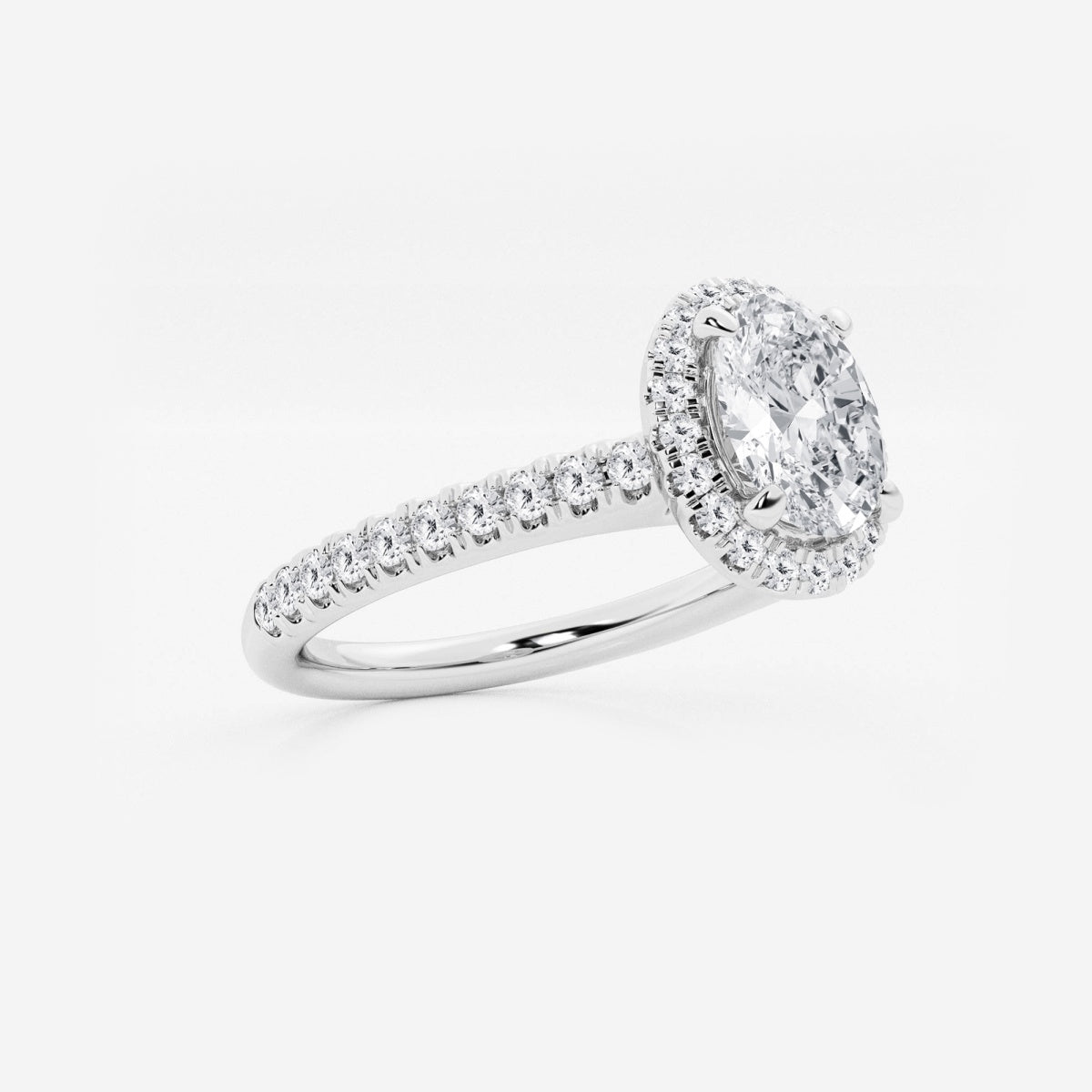 Stella - V-Prong Halo Engagement Ring