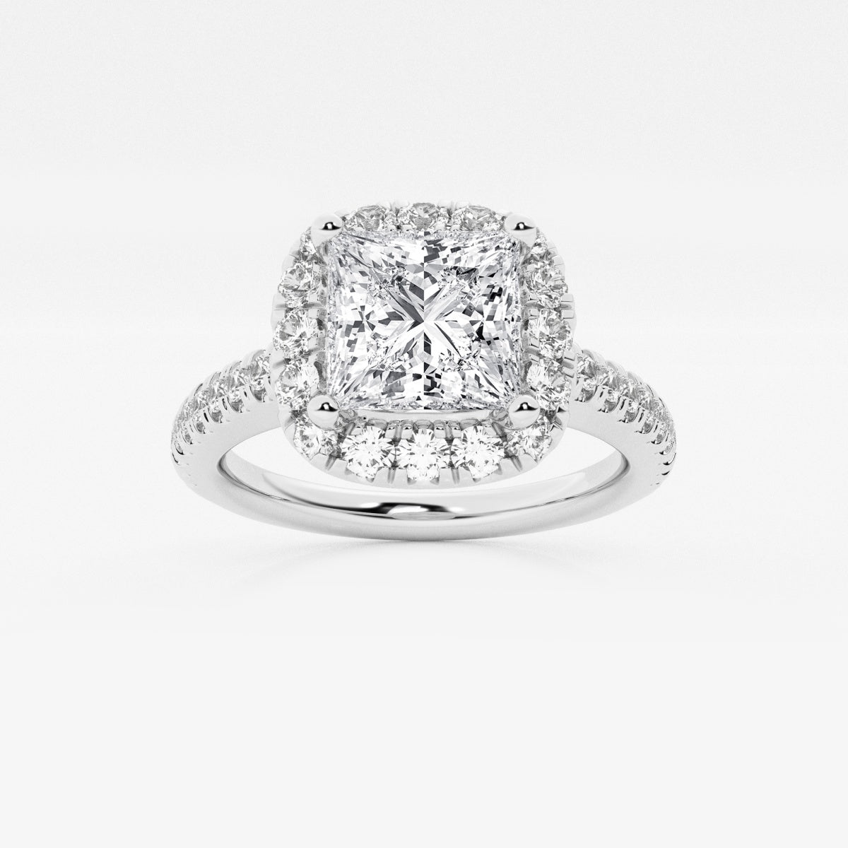 Stella - V-Prong Halo Engagement Ring