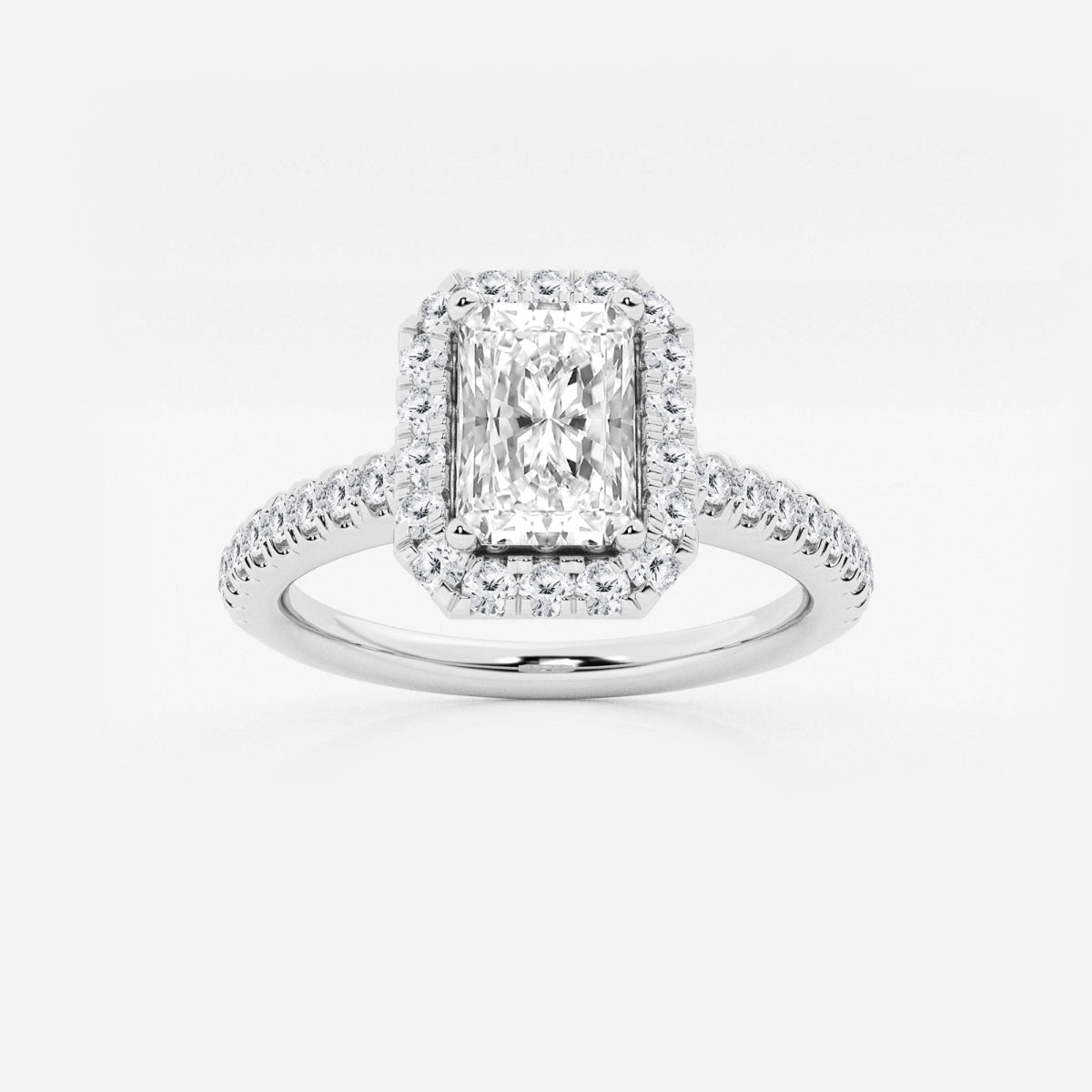 Stella - V-Prong Halo Engagement Ring