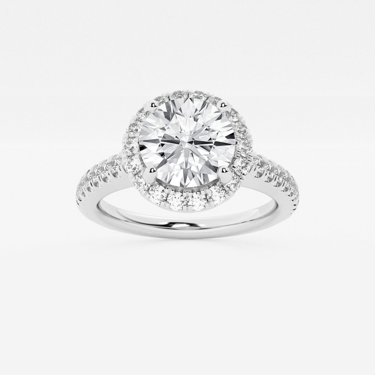 Stella - V-Prong Halo Engagement Ring