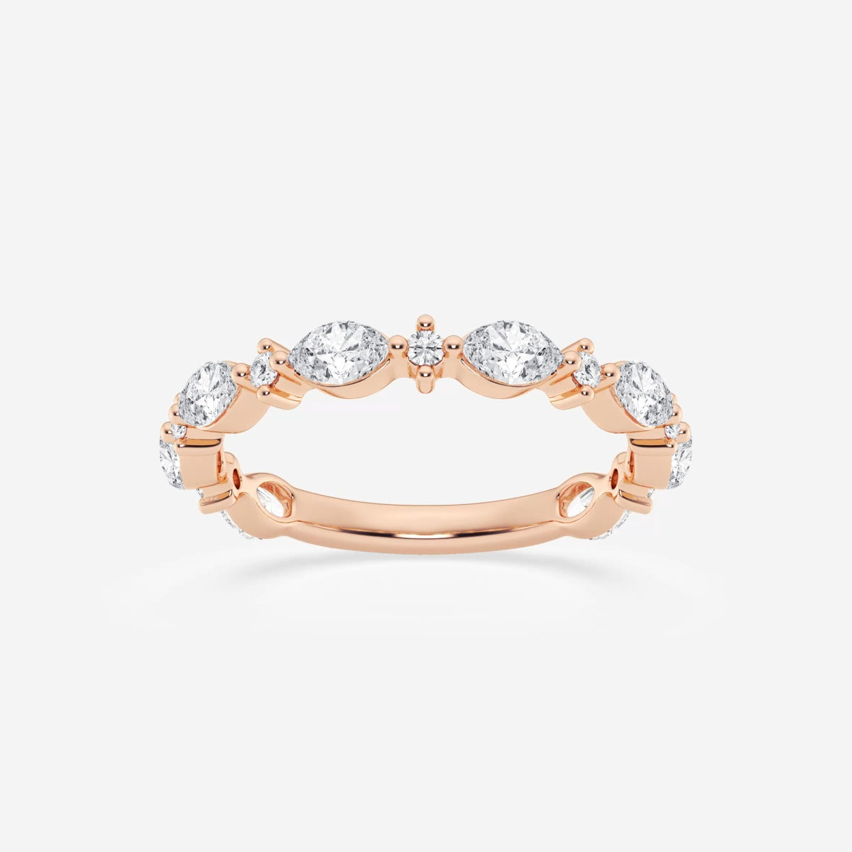 Viviana - Alternating Artistic Design Wedding Ring