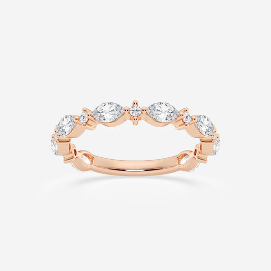 Viviana - Alternating Artistic Design Wedding Ring