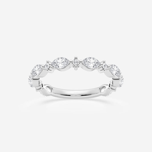 Viviana - Alternating Artistic Design Wedding Ring