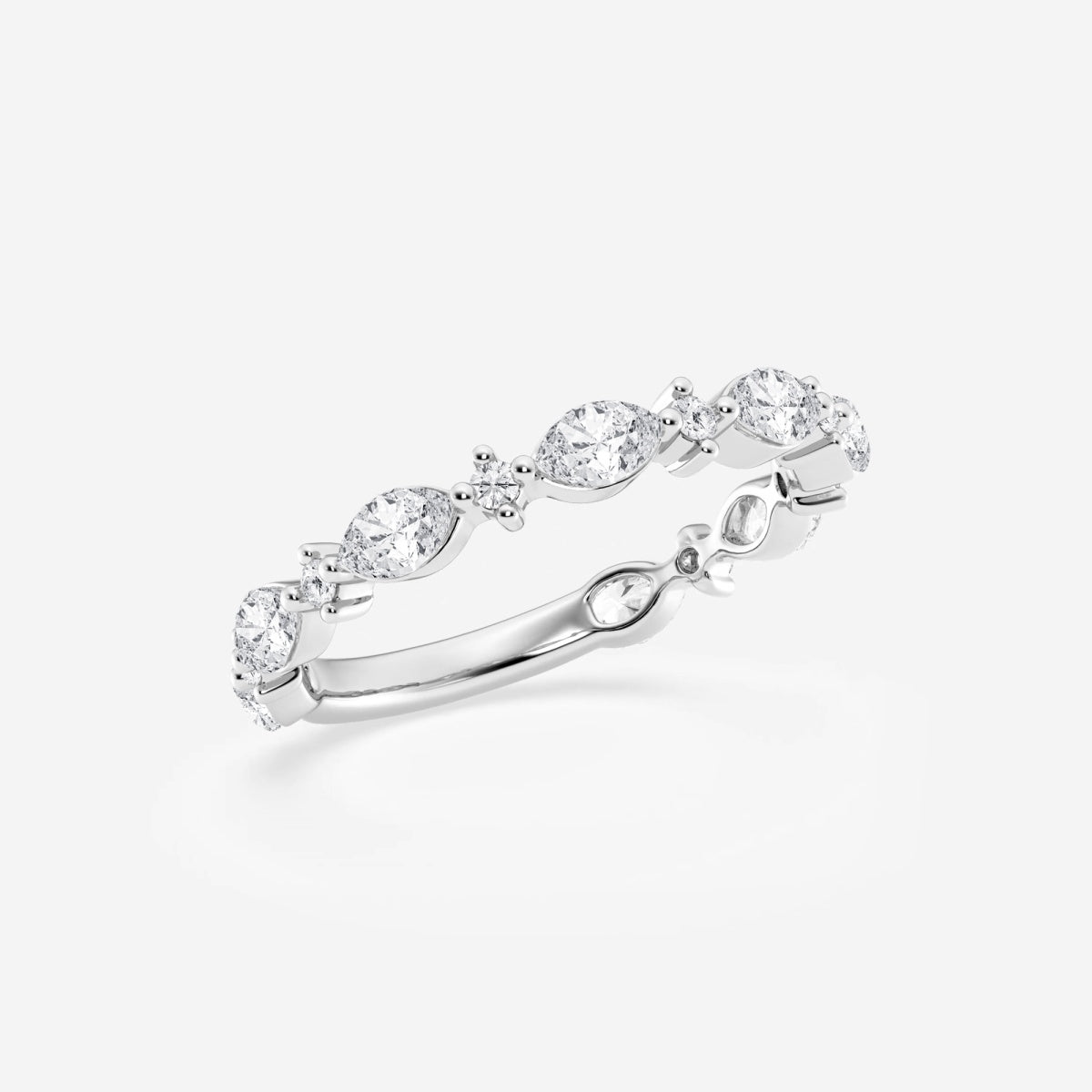 Viviana - Alternating Artistic Design Wedding Ring