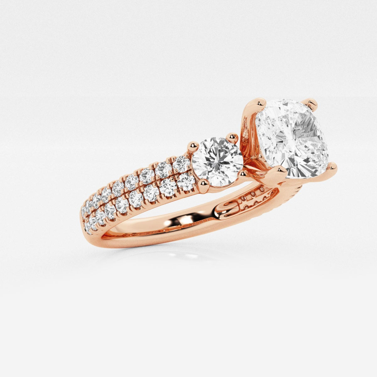 Vivienne - Double Row Accents Engagement Ring