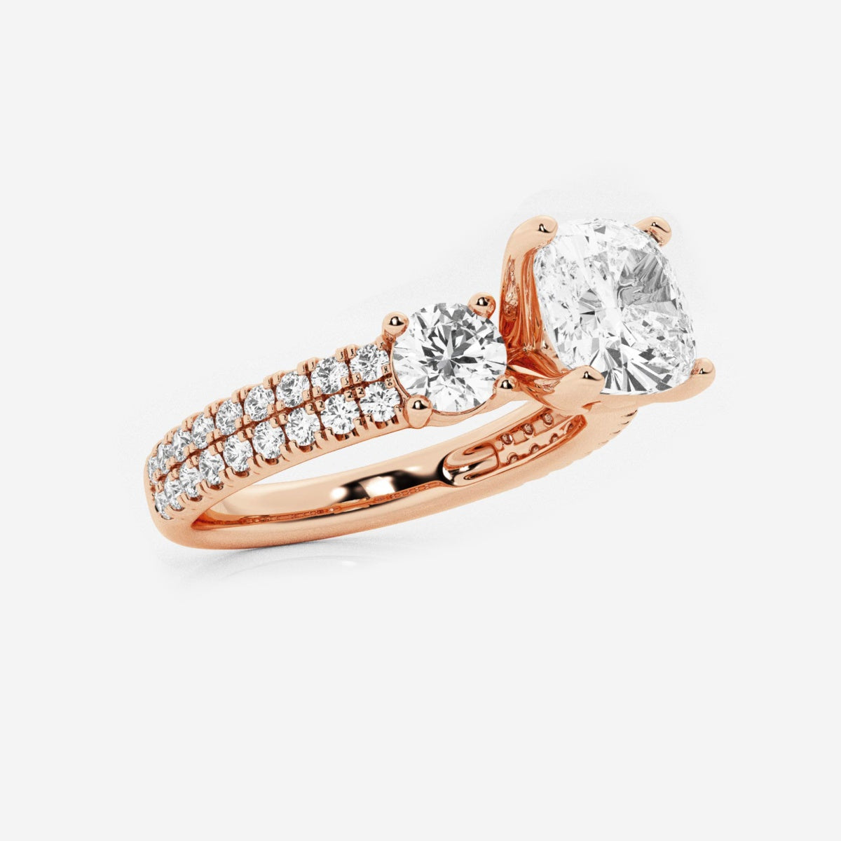 Vivienne - Double Row Accents Engagement Ring