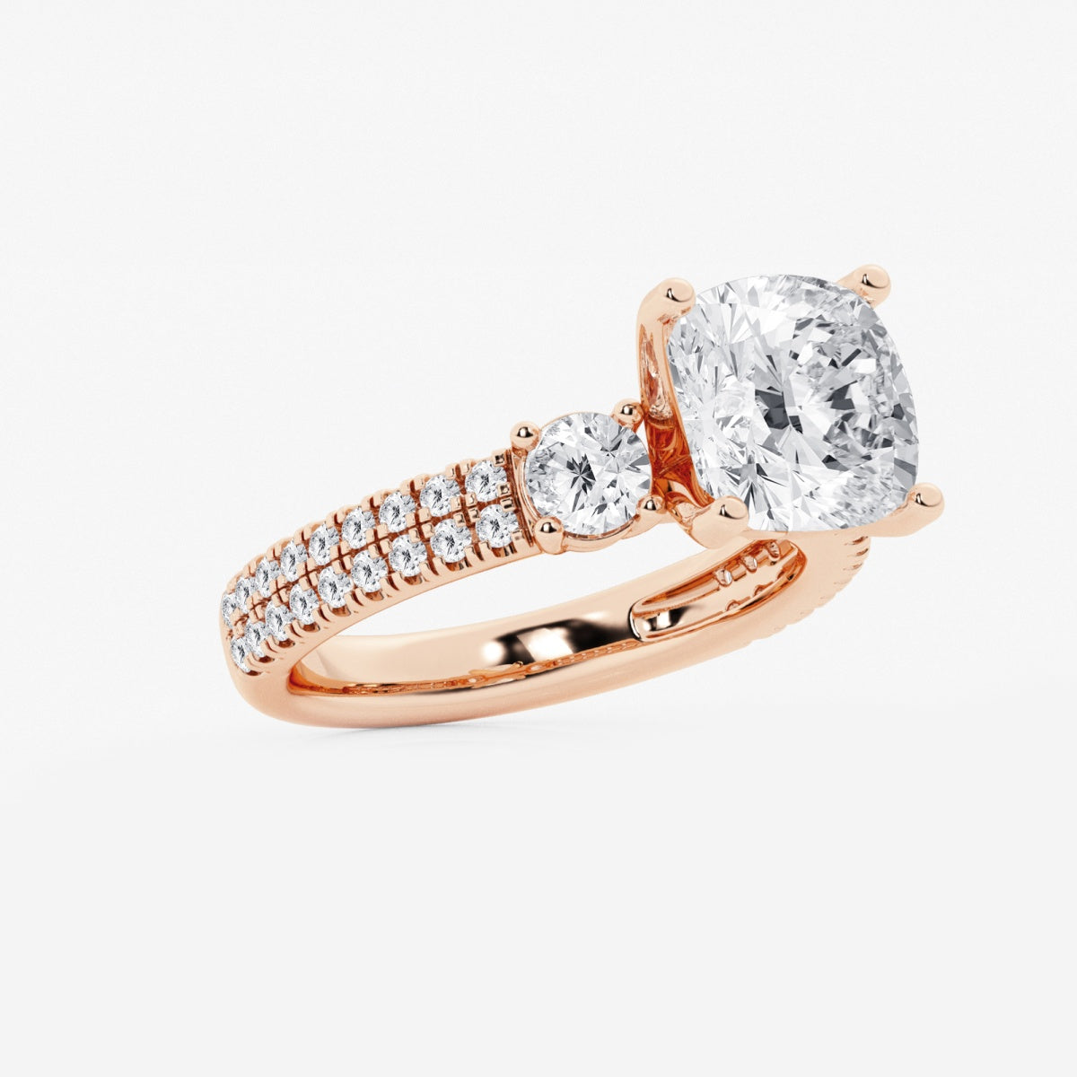 Vivienne - Double Row Accents Engagement Ring