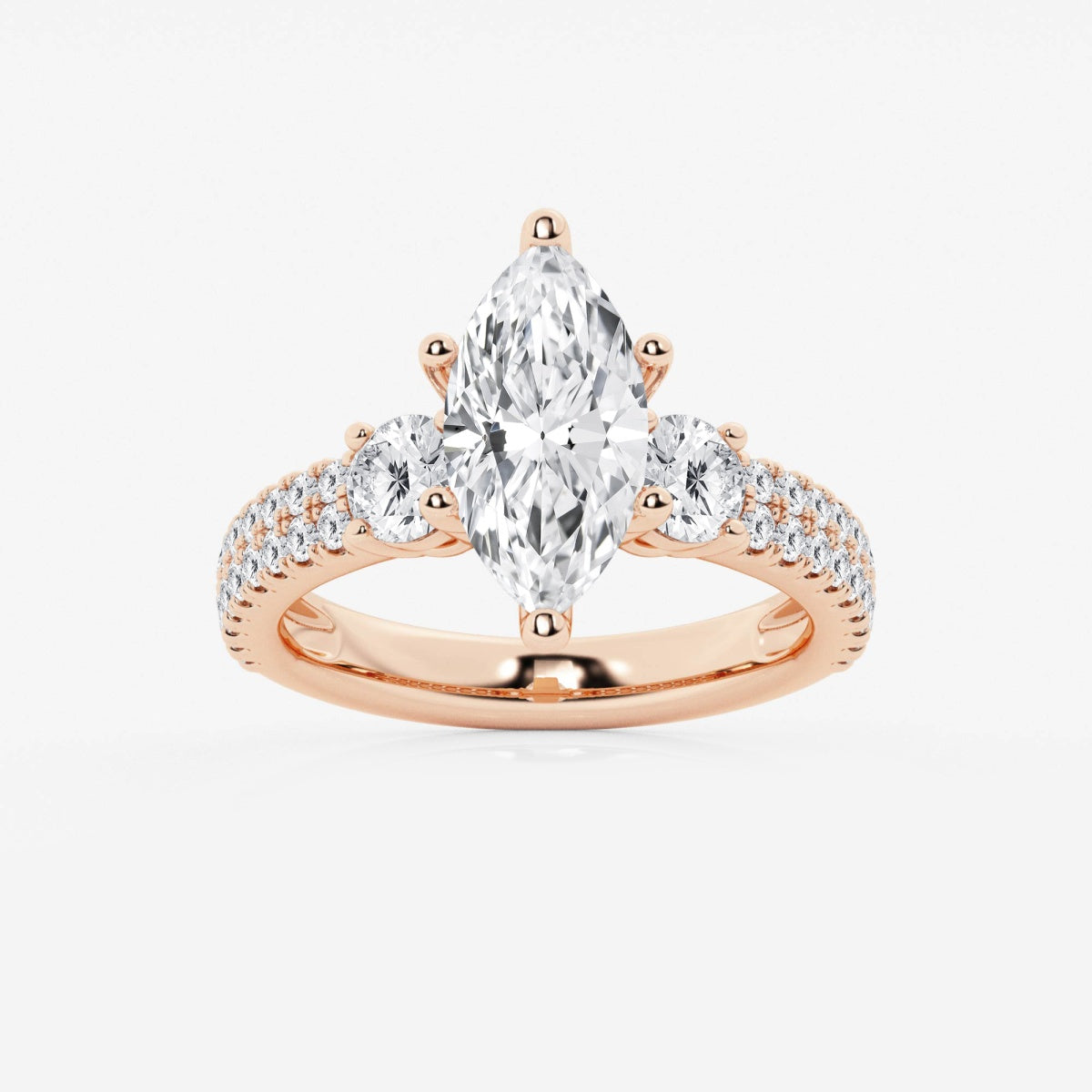 Vivienne - Double Row Accents Engagement Ring