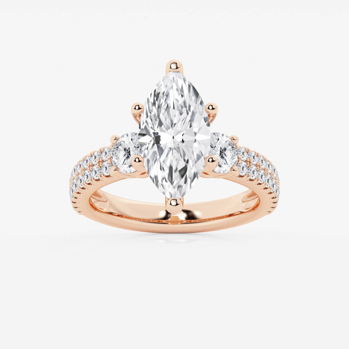 Vivienne - Double Row Accents Engagement Ring