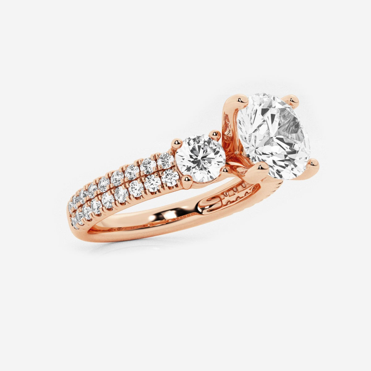 Vivienne - Double Row Accents Engagement Ring