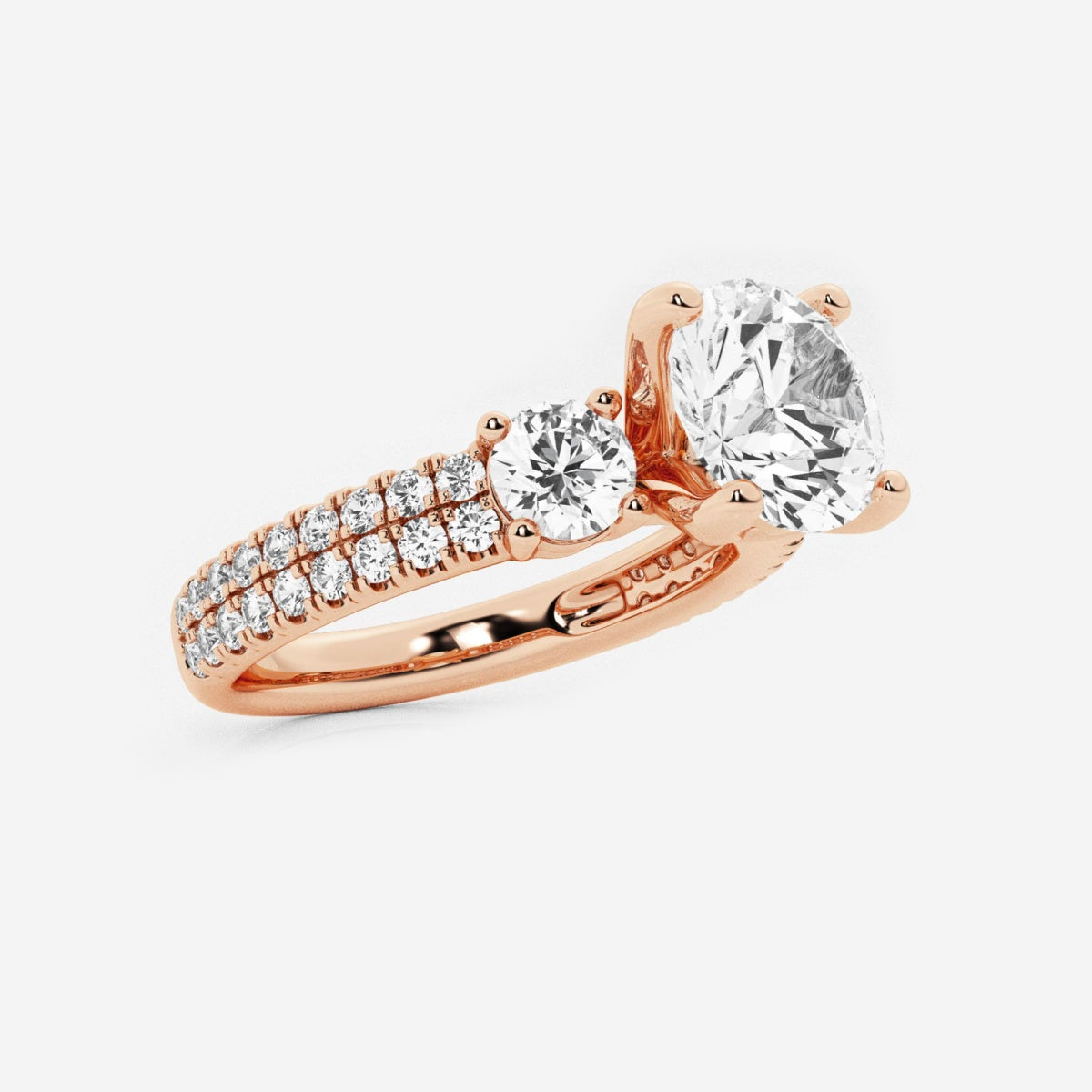 Vivienne - Double Row Accents Engagement Ring