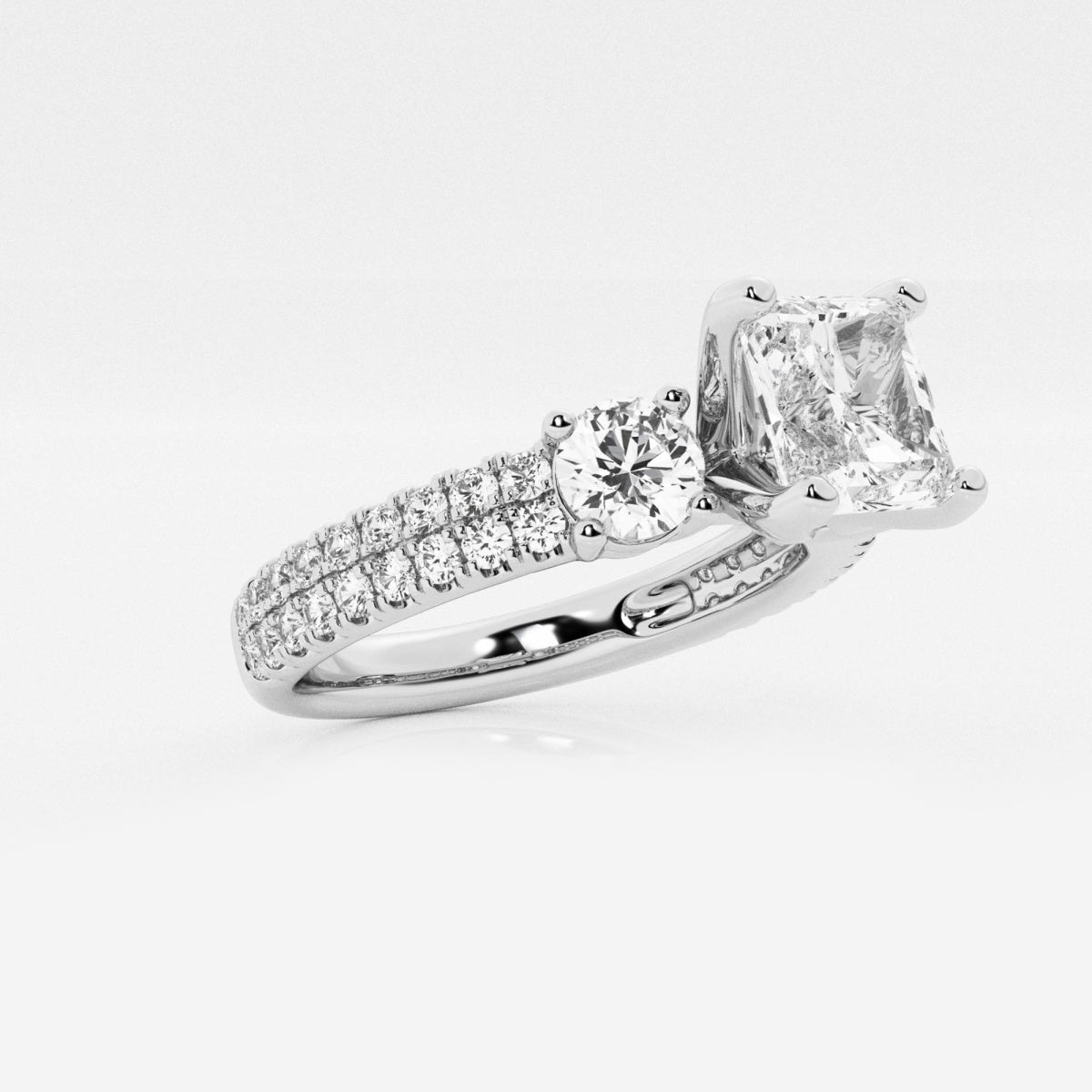 Vivienne - Double Row Accents Engagement Ring