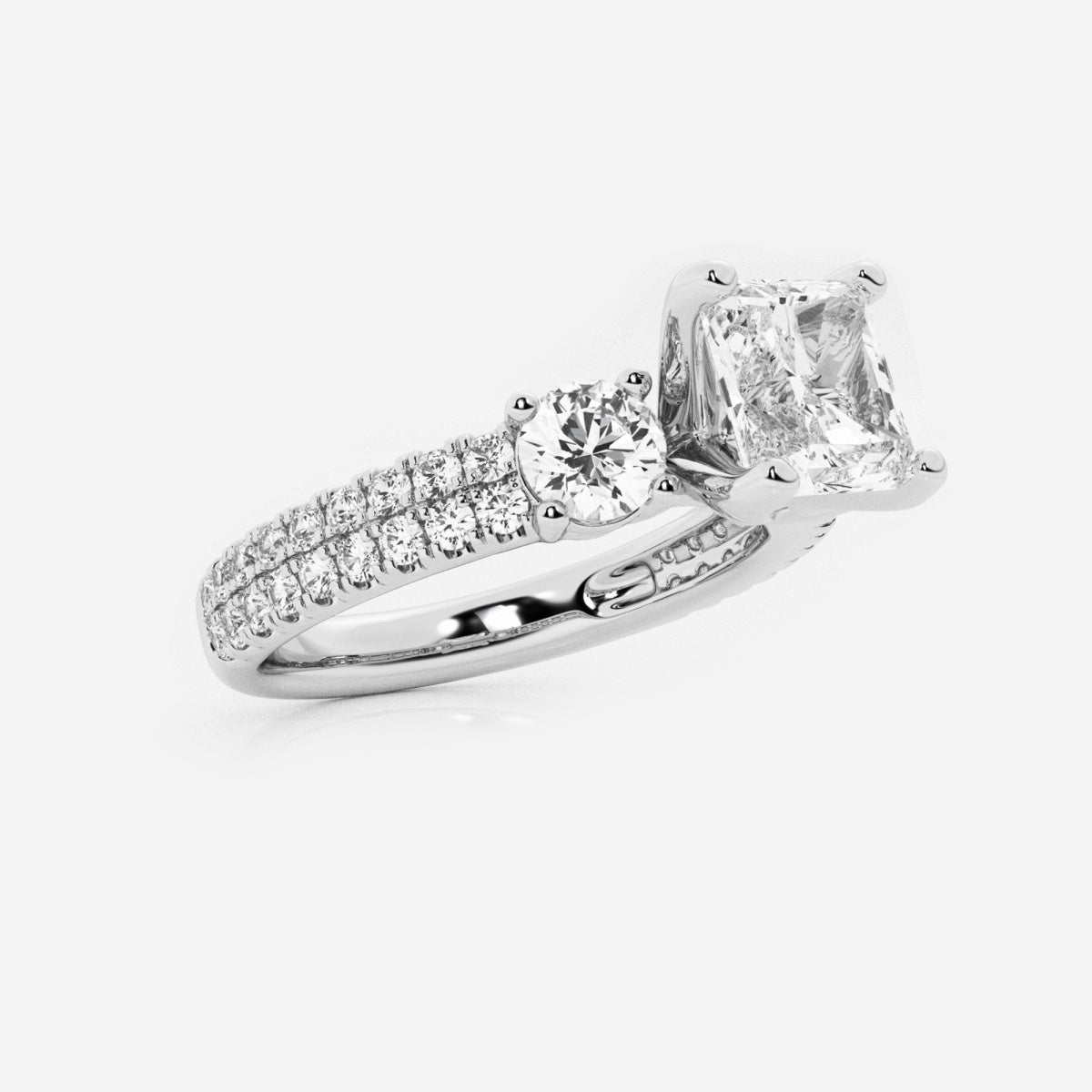 Vivienne - Double Row Accents Engagement Ring