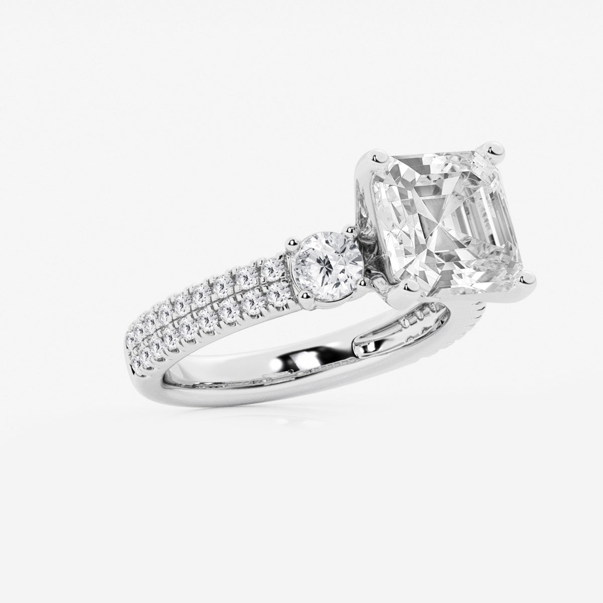 Vivienne - Double Row Accents Engagement Ring