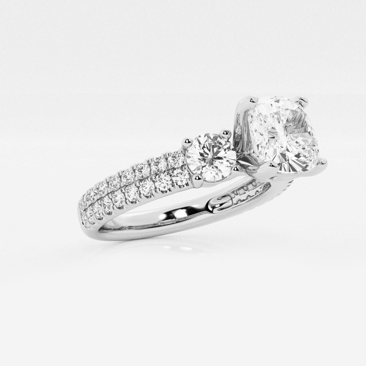 Vivienne - Double Row Accents Engagement Ring