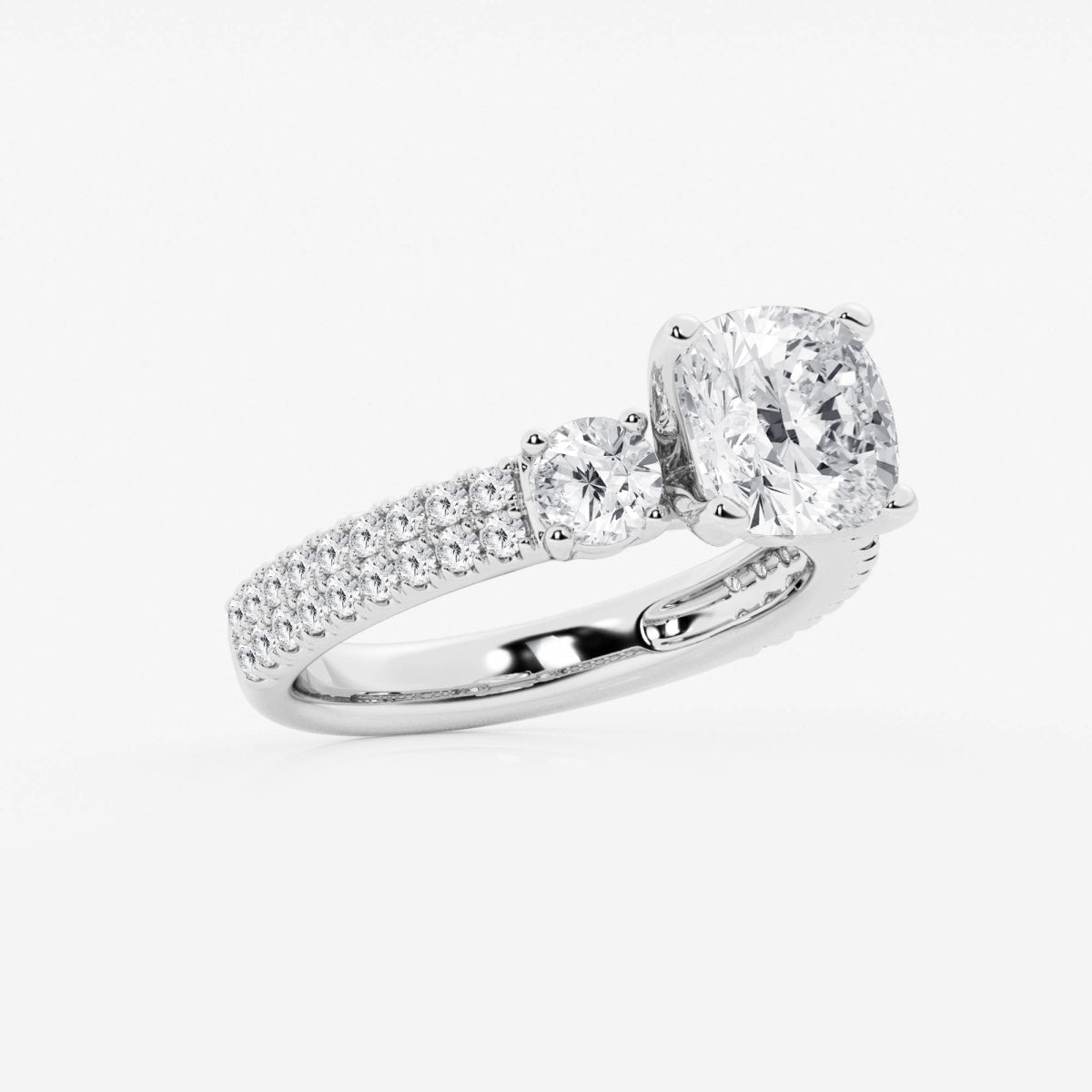 Vivienne - Double Row Accents Engagement Ring