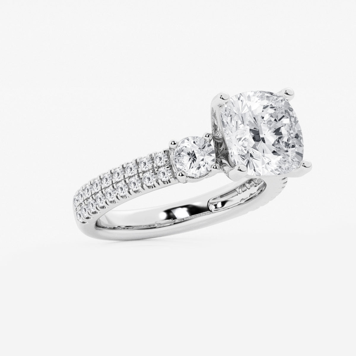 Vivienne - Double Row Accents Engagement Ring