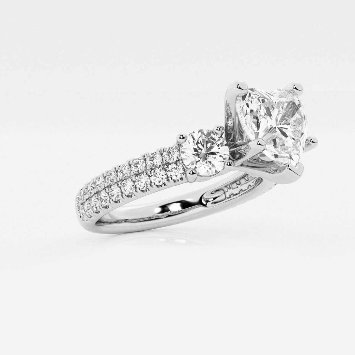 Vivienne - Double Row Accents Engagement Ring