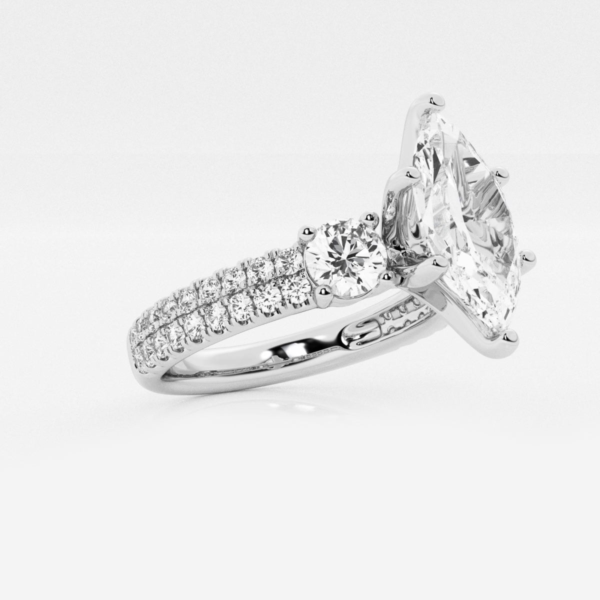 Vivienne - Double Row Accents Engagement Ring