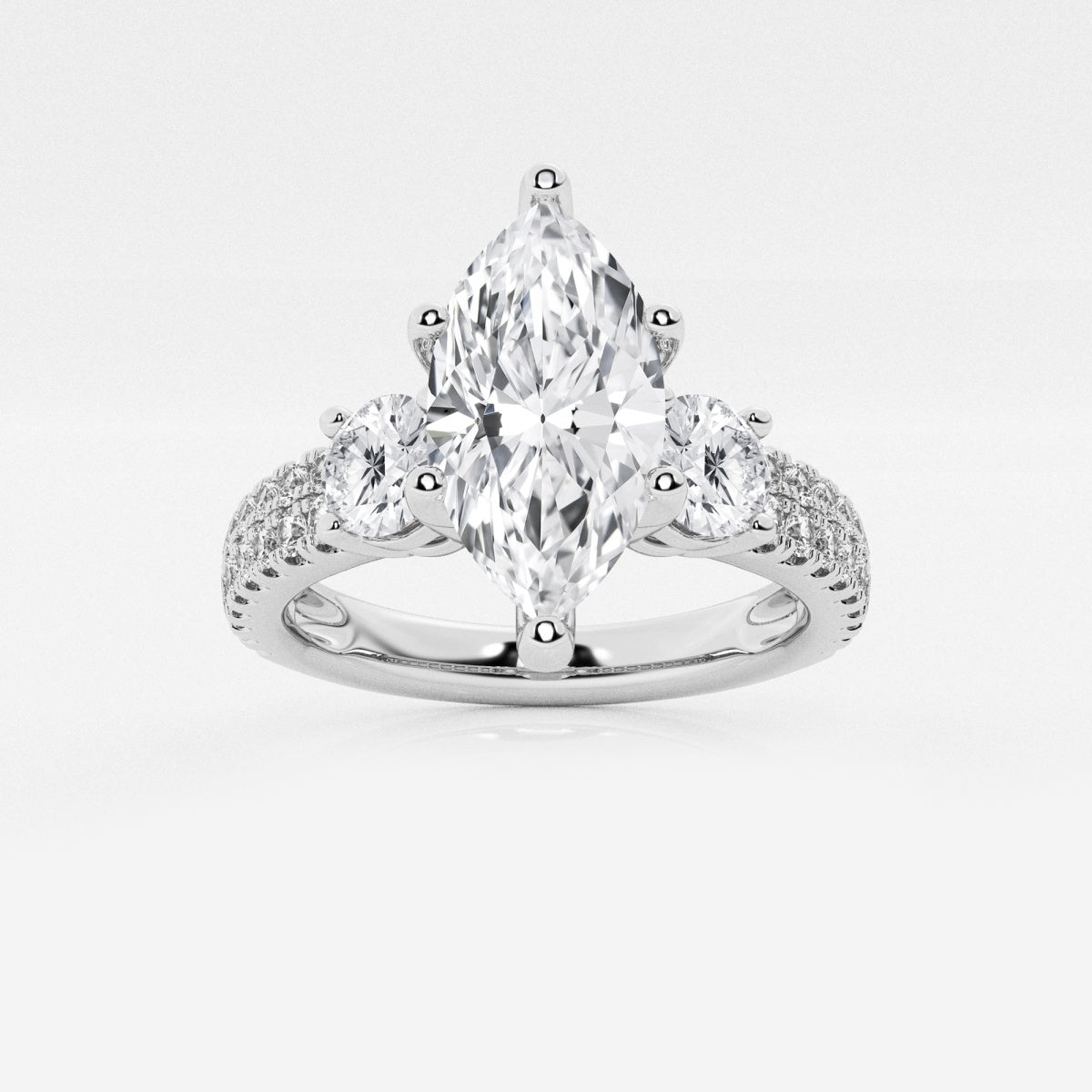 Vivienne - Double Row Accents Engagement Ring